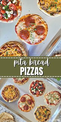 Enjoy pizza the easy way using this Pita Bread Pizza recipe! Made with pita bread and your favorite pizza toppings, these pita pizzas are a simple spin on homemade pizza that comes together in minutes! With over 10 ideas for creative toppings, these pita pizzas never get old!