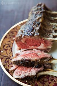 Classic Rack of Lamb ~ Tender oven-roasted rack of lamb, seasoned with rosemary, thyme, garlic, salt and freshly ground black pepper, and slathered with olive oil. ~ SimplyRecipes.com