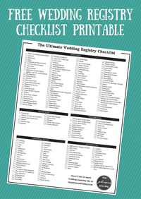 The Ultimate Wedding Registry Checklist   Free Printable