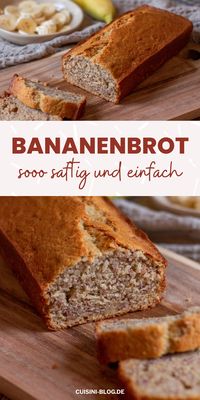 Saftiges Bananenbrot Rezept mit Zimt, dass du ganz einfach backen kannst. Schnell alle Zutaten zusammenrühren, backen und das fluffige Brot genießen.