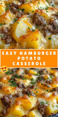 Need a quick and delicious meal? This Easy Hamburger Potato Casserole Recipe is just what you need! Ground beef, potatoes, and cheese are layered together for a hearty dish that’s full of flavor. It’s an easy dinner option that’s sure to become a family favorite. #CasseroleDish #HamburgerRecipes #ComfortFood #EasyMeals #FamilyDinners