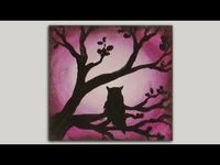 Mini Acrylic Painting - Owl at Dawn - YouTube