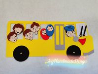 The "Wheels on the Bus" is a tremendously popular nursery rhyme. This felt set will make it more FUN  Option1:Laser-cut The wheels on the bus felt set It includes: 1 school bus (17"X7.5")  1 horn (2.5"X1.5") 1 driver (2"X2.5) 2 crying babies (1.5"X2.5") 2 "Shhhh" parents 2  passengers   Door, Wiper, Wheels are movable.  The school bus is quite long, so that it will be folded when it is packed. Option2:Color-print The wheels on the bus felt set It is inspired "The Wheels on the Bus Go Round and R