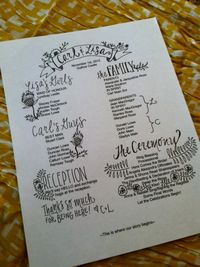 Custom Wedding Programs via Etsy.