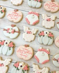 Pumpkin baby shower set by Raining Cookies