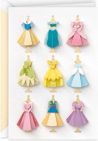 Amazon.com: Hallmark Signature Blank Card (Disney Princess Dresses) : Everything Else