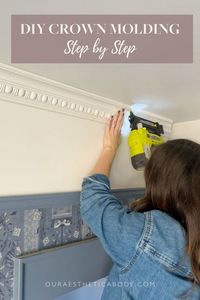 Don't let the fear of installing crown molding hold you back from transforming your home with this classic look. With beginner friendly step-by-step instructions and all the tips and tricks, you'll achieve professional-looking results in no time. Head to my blog for the tutorial!