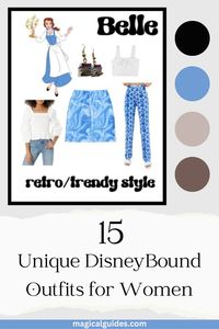 Find these retro pieces linked and other Beauty and the Beast outfit ideas. 13 other character Disneybound ideas as well. Plan for your next Disney vacation with these modern Belle outfits.