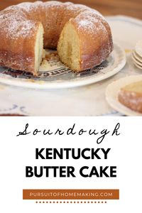 Sourdough Kentucky Butter Cake make from scratch is the perfect pound cake. The Butter Glaze seeps into the cake and it is gives it the extra special touch. Sweet, delicious, and oh so buttery cake! It’s a sure crowd pleaser!