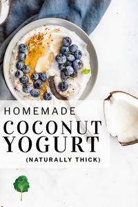 Coconut yogurt has a sweet, tart flavor with an utterly creamy texture. It pairs well with berries and tropical fruit as well as a little swirl of honey or maple syrup for added sweetness.