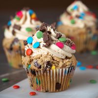 Monster Cookie Dough Cupcakes