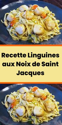 Découvrez notre recette délicieuse de linguines aux noix de Saint-Jacques, une combinaison parfaite de pâtes al dente et de saveurs marines. Un plat élégant et raffiné qui régalera vos papilles ! 🍝🌟 #RecetteGourmande #Linguines #FruitsdeMer