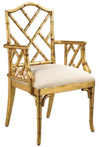 Gold Chippendale chair.