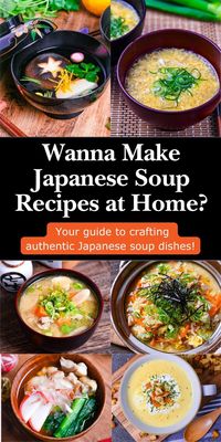 Experience the flavors of Japan through the seasons with our curated selection of 15 Japanese soup dishes. From traditional favorites like Miso Soup and Kenchin Jiru to modern twists like Corn Potage, these Japanese soup dishes are perfect for home cooks of all levels. Ideal for those seeking comfort food with a twist, our recipes are both easy to prepare and deeply nourishing. Get ready to impress your family and friends with these authentic and heartwarming soups.