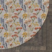 Wildflower Branches Round Rug Faux Embroidery Boho Floral - Etsy