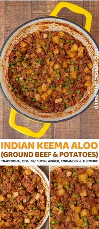 Indian Keema Aloo is a traditional one-pot dish of spicy ground beef and tender potatoes. This Indian recipe is a perfect beef stew for a weeknight dinner!