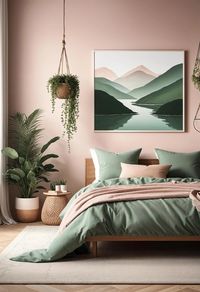 30 Chic Sage Green and Blush Bedroom Ideas 22