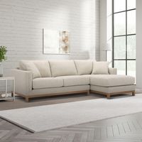 The Member's Mark™ Sophia Modern Sofa is a beautifully crafted piece that will add warmth and style to any room in your home. Its timeless modern design features a track arm and matching welt trim that adds a touch of elegance to the overall look. The tan fabric is versatile and sophisticated. The light honey solid wood base and legs provide a sturdy base for the sofa while creating a beautiful color contrast, making it a perfect match for any home decor. The premium high-density foam cushions offer a comfortable and cozy seating experience. The heavy-duty, no-sag seat suspension ensures that the sofa retains its shape and structure over time. The sofa's design and quality make it incredibly durable, so you can enjoy this piece for years. This sofa is its easy assembly. Simply attach the l