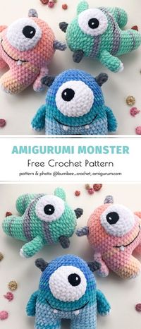 The Cutest Amigurumi Monsters with Free Crochet Patterns