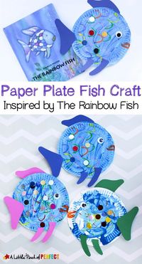 Paper Plate Fish Craft Inspired by The Rainbow Fish -