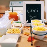 Fall birthday party Chili bar First birthday party