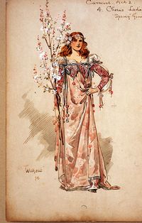 Costume design by Charles Wilhelm for the production of A Runaway Girl, 1898