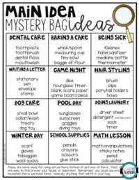 Download 12 free main idea mystery bag ideas that you can use in the classroom.