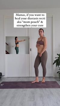 Exercises that helped heal my diastasis recti and strengthen my core!   Add these exercises to your core workout routine or do them five times a week at home.  Ps: Remember the only way to lose fat is to be in a caloric deficit, doing specific exercises can you help strengthen certain areas of your body and help you gain muscles  #postpartumfitness  #mom #diastasis #postpartumfitness