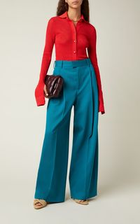 Pleated Gabardine Wide-Leg Pants By Bottega Veneta | Moda Operandi