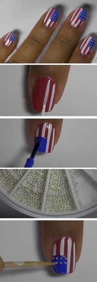 Stud Spangled Banner | Easy DIY 4th of July Nail Art Designs for Short Nails