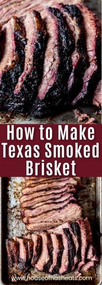 Get ready to create the most juicy, mouthwatering Texas Smoked Brisket in your own backyard using a wood or pellet smoker.  These are all my best tips & tricks for making the best smoked beef brisket that is perfect for your next outdoor BBQ. #smoker #traeger #easy #Texas #brisket #beef #dinner #barbecue #cookout #summer #smoking #howto #real #simple #rub