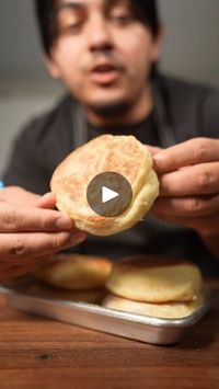 188K views · 24K reactions | English Muffin, so you don't have to buy them anymore! #englishmuffin #bread 

Recipe
3/4C Whole milk
1/2C Water
1Tbsp Yeast
2Tbsp Sugar
1Egg 
3Tbsp melted butter
3C AP Flour (350g)
1tsp salt

Make sponge by combining water, milk and sugar (heat to 110F

Add yeast and let sit for 10 minutes

In stand mixing bowl add flour and salt.

Pour in wet mixture into flour while on low speed.

When combined up speed to medium and knead for 8 minutes

Rest in oiled bowl for 1 hr.

Flatten out on floured surface 1 inch thick and cut with 3 inch cutter

Rest muffins on parchment laid with semolina flour for 30 minutes

Heat pan on low for 10 minutes until hot and sprinkle more semolina on pan.

Cook muffins covered for 5 min on each side then serve! | Jose Xiloj | Nujabes ·