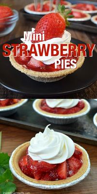 These Mini Strawberry Pies with a graham cracker crust are the perfect spring or summer dessert. They are so easy to make with just a few ingredients,