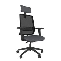 Deluxe black mesh back task chair with posture curved backrest and angle adjustable headrest

Height adjustable lumbar panel
Synchronised body responsive mechanism
Single lever control
Four position lockable tilt
Integral 50mm travel seat slide
Detachable Seat Pads
Choice of frame and armrest colours
Seat Dimensions: Height: 450-550mm Width: 500mm Depth: 460-520mm
Back Dimensions: Height: 560mm Width: 440mm