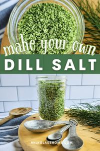 Learn how to make delicious, aromatic dill salt using fresh dill and salt. Perfect for adding a subtle dill flavor to fish, chicken, and more.