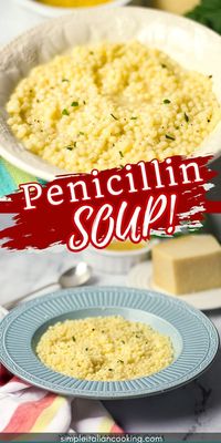 This recipe for penicillin soup also known as pastina soup is an Italian recipe that is perfect when feeling down. It only takes about 15 minutes to make thanks to the tiny pasta which cook very quickly. I learned this recipe from my husband whose Sicilian mother made it for him when he was a kid. It still tastes just as good today as it did back then.