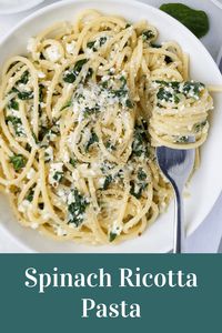 Filled with spinach and ricotta cheese, this spinach ricotta pasta is quick and easy to make while being rich, creamy and full of flavour!