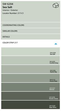 Sherwin Williams Color Strip with Sea Salt and Comfort Gray