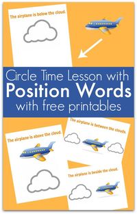 Circle time lesson about position words for preschool by no time for flash cards