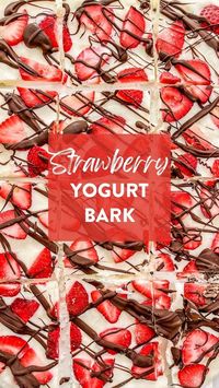 This frozen strawberry yogurt bark is an easy treat the whole family will enjoy. Perfect for hot summer days when you want a refreshing snack. Get this healthy dessert recipe now!