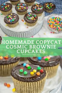 Learn how to make this copycat cosmic brownie cupcakes recipe. The perfect treat that will remind you of the Little Debbie Brownie, a favorite childhood treat!