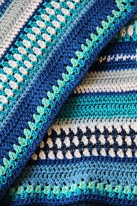 * this is a PATTERN that allows you to crochet this baby blanket yourself * for the finished blanket contact me through the custom order button above THE BLANKET With this pattern for the `Blue Sky Newborn Baby Blanket', create the perfect personal gift for that special baby in your life! The finished blanket measures about 67x50 cm, 25x20 inches. It is a wonderful blanket, both to make and keep, or give.  THE PATTERN  -instant download in American English crochet terms, or in Dutch -      clear