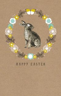 Pack of six Happy Easter Rustic Cards with yellow envelopes Size 5 x 7