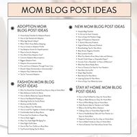 Mom Blog Post Ideas