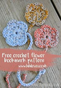 Easy Free Crochet Flower Bookmark Pattern by Emma Escott - Lululoves