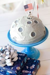 Adorable space themed moon cake!