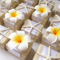 Organic Woven Favor Box with Plumeria Flower Accent, Tropical Wedding Favor, Wedding Favors, Beach Wedding Favor #ad #plumeria #tropicalwedding #beachwedding #weddingfavors #favorbox