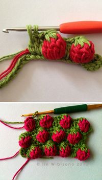 How To Easy Crochet Strawberry Stitch | CrochetBeja