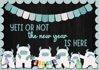 New Year Bulletin Board Kit New Year New You January Bulletin Board Kit New Years Classroom Decor This is Your Year Yeti or Not - Etsy