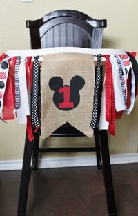 Mickey Mouse Birthday Garland High Chair by CrestlineCreatives, $18.99